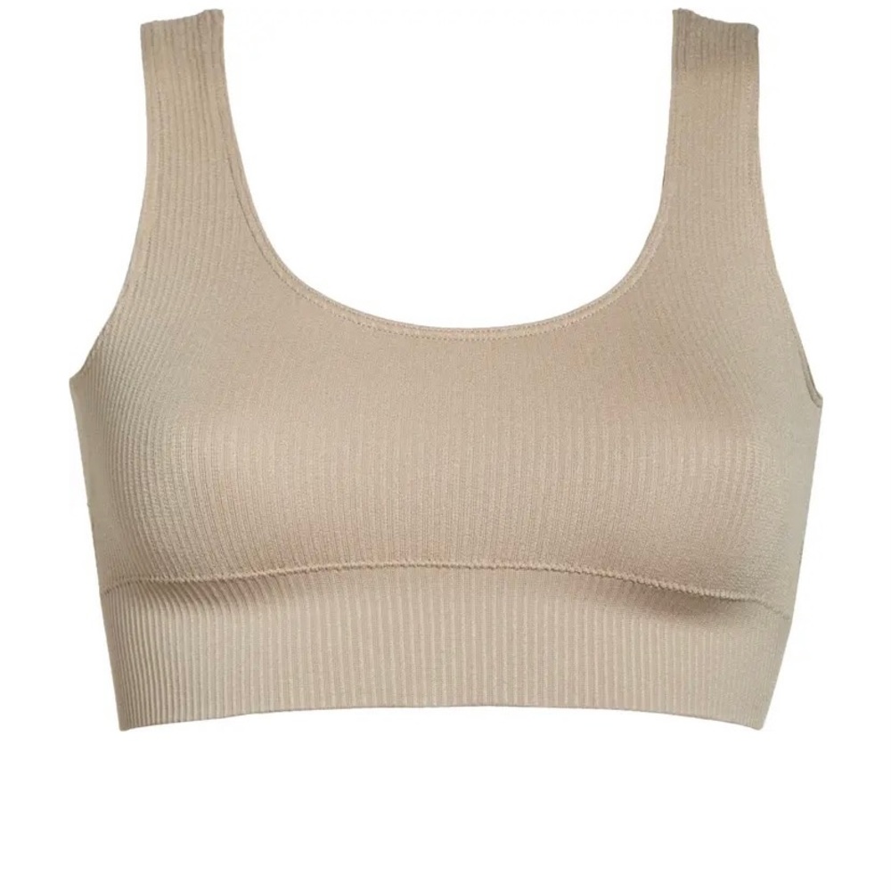 Skims stretch rib scoop bralette in desert